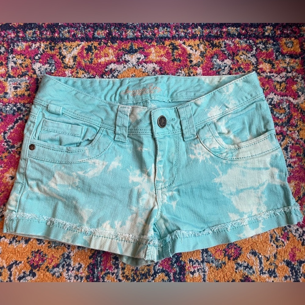 Teal Tie Dye Shorts
